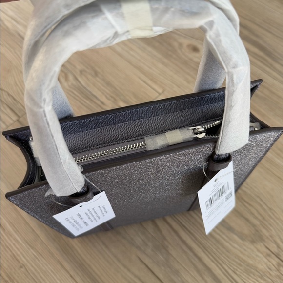 Kate Spade Kenzie Glitter Small Tote Bag KI959 Blueish Silver Purse NWT $329! - Picture 12 of 14
